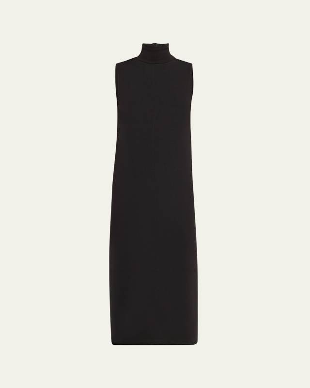Sleeveless Turtleneck Midi Dress